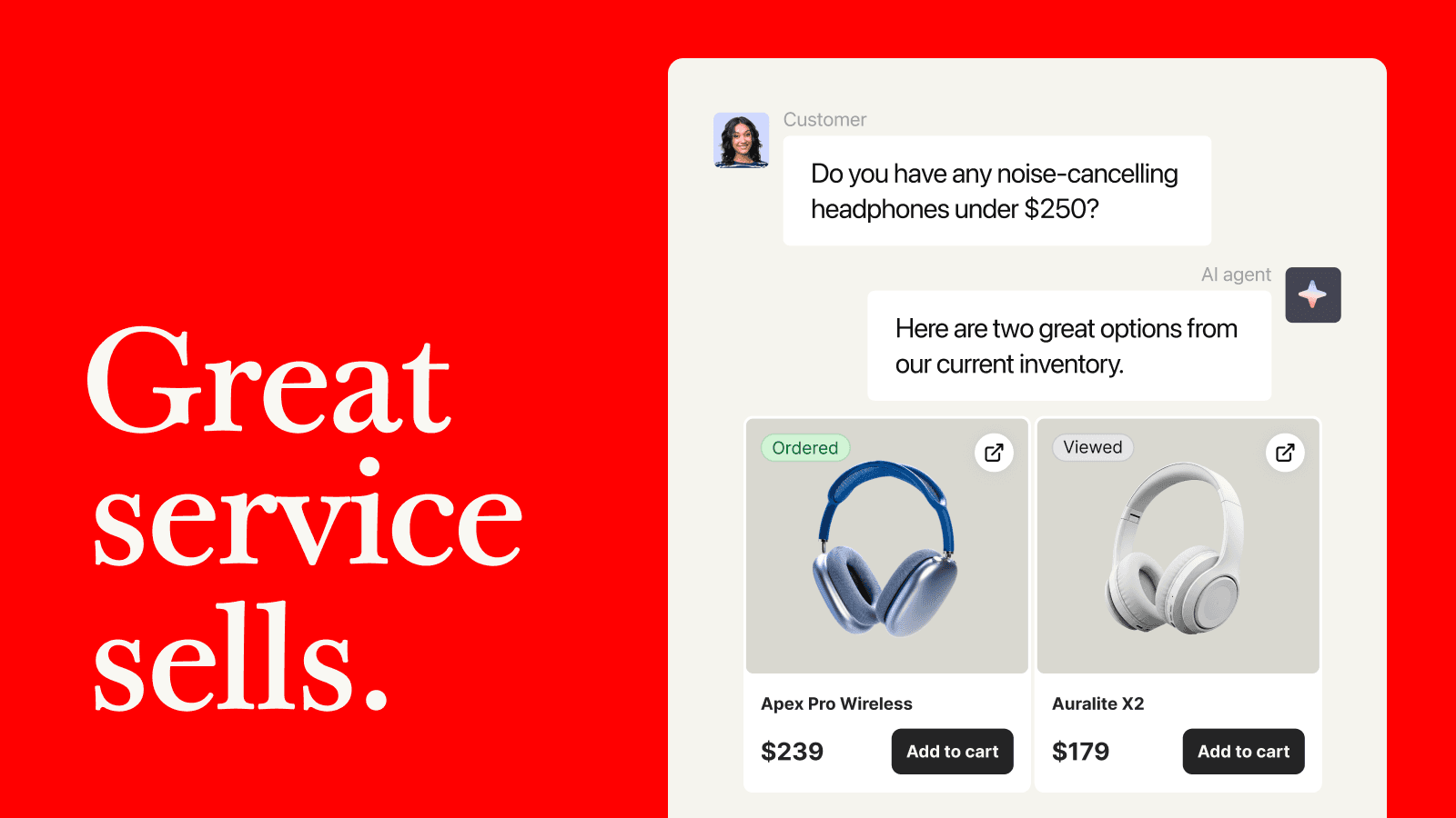 Text AI live chat assistant for customer support and sales.
