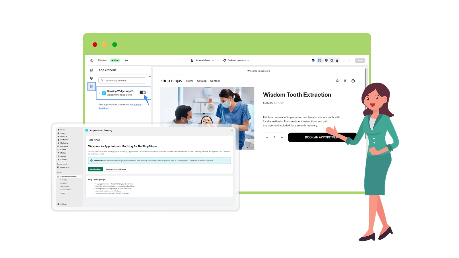 Appointment Bookings Dashboard & Booking Widget App Embeds