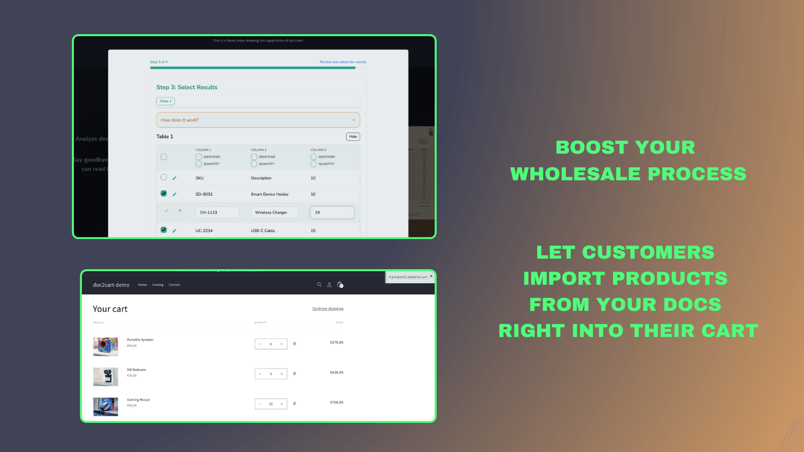 Boost your wholesale process Let customers Import products
