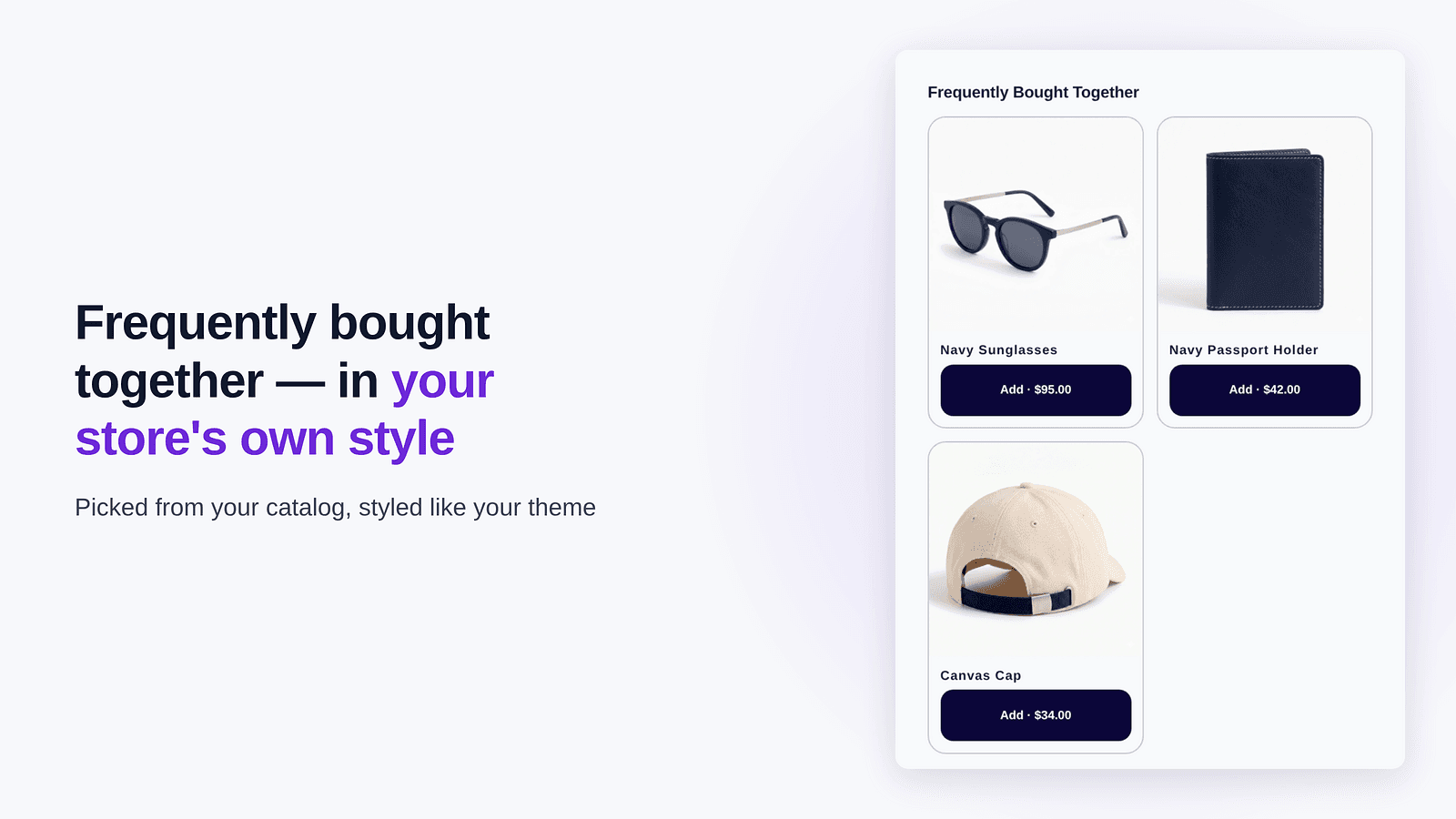 Frequently bought together picks styled to match your brand