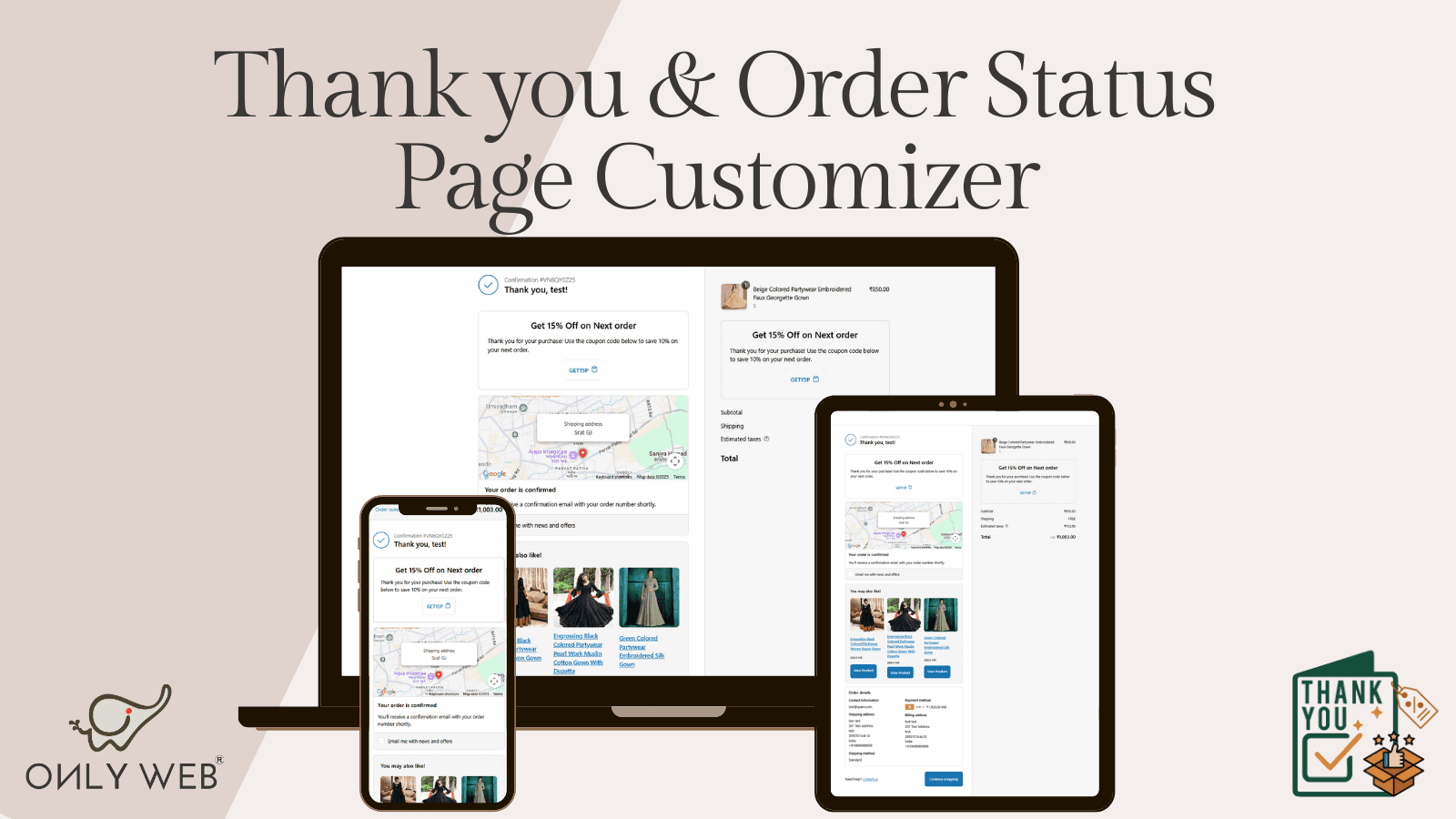 Shopify Thank You Page with Coupons and Product Suggestions