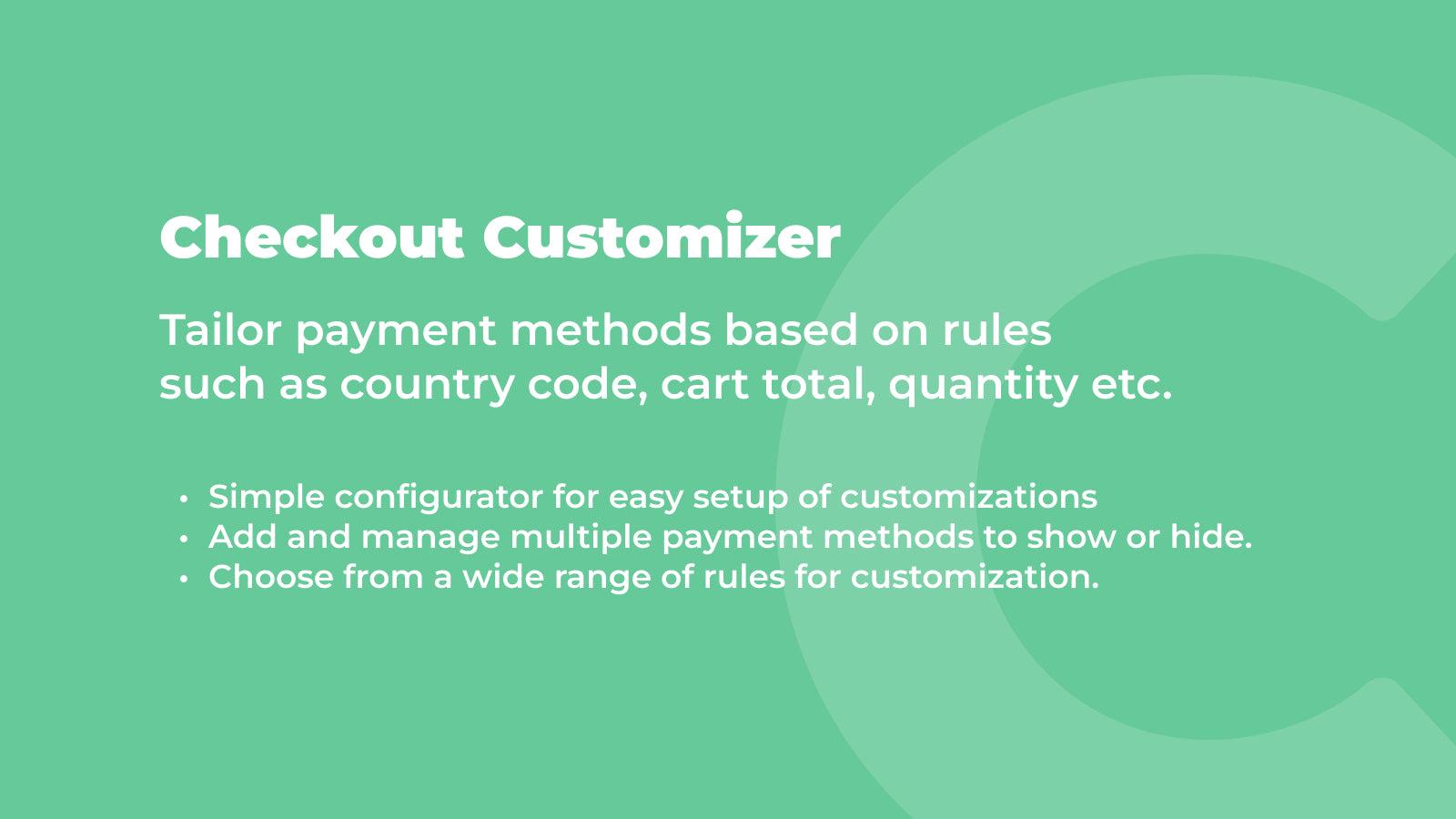 Checkout Customizer highlights