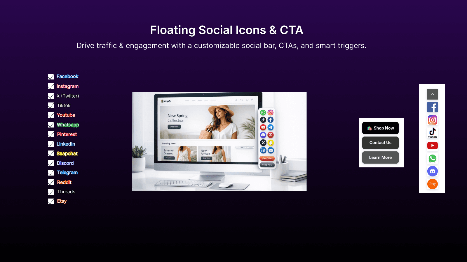 Float: Social Icons & CTA
