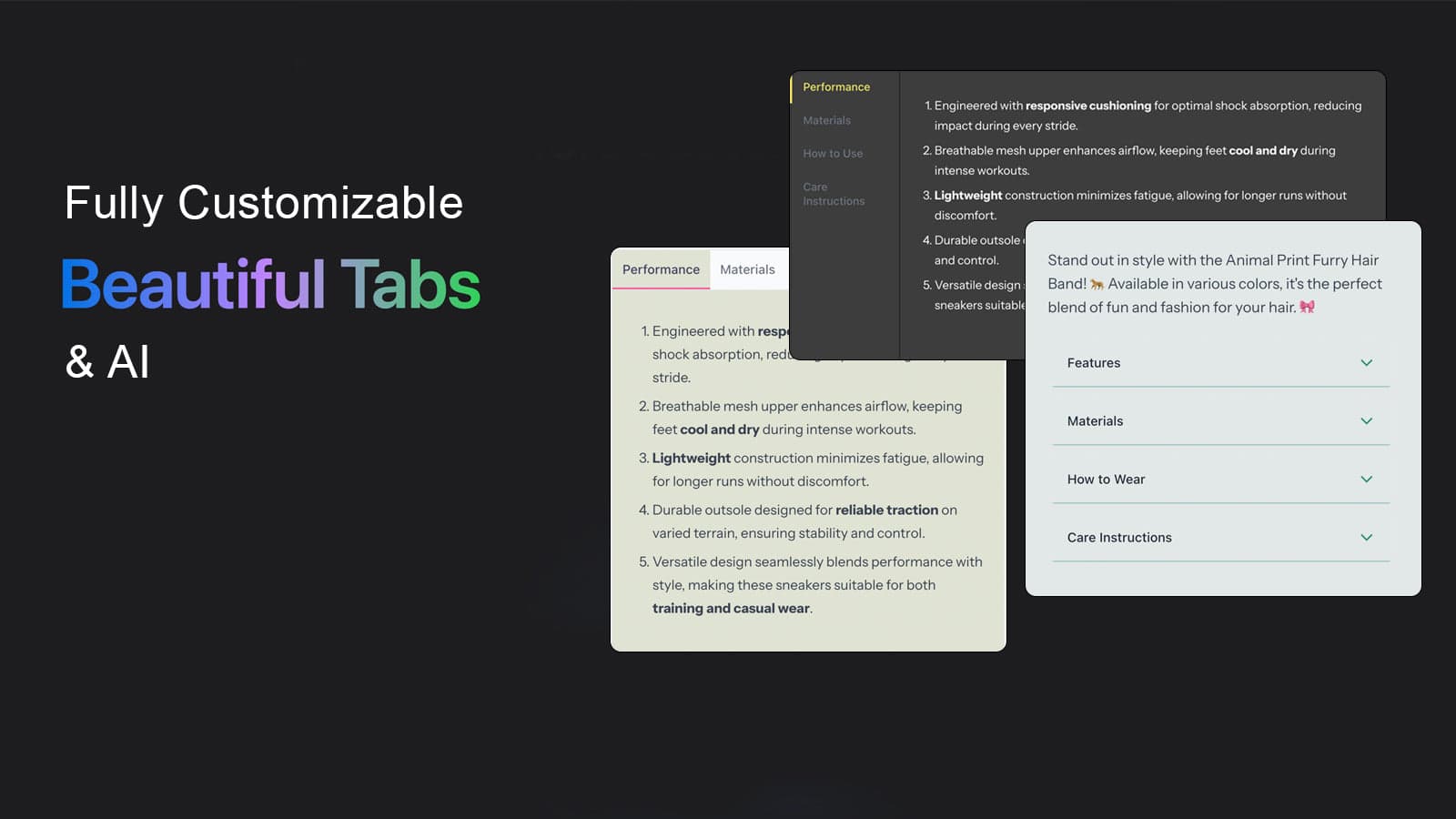 Sumo Tabs with AI-powered Product Descriptions