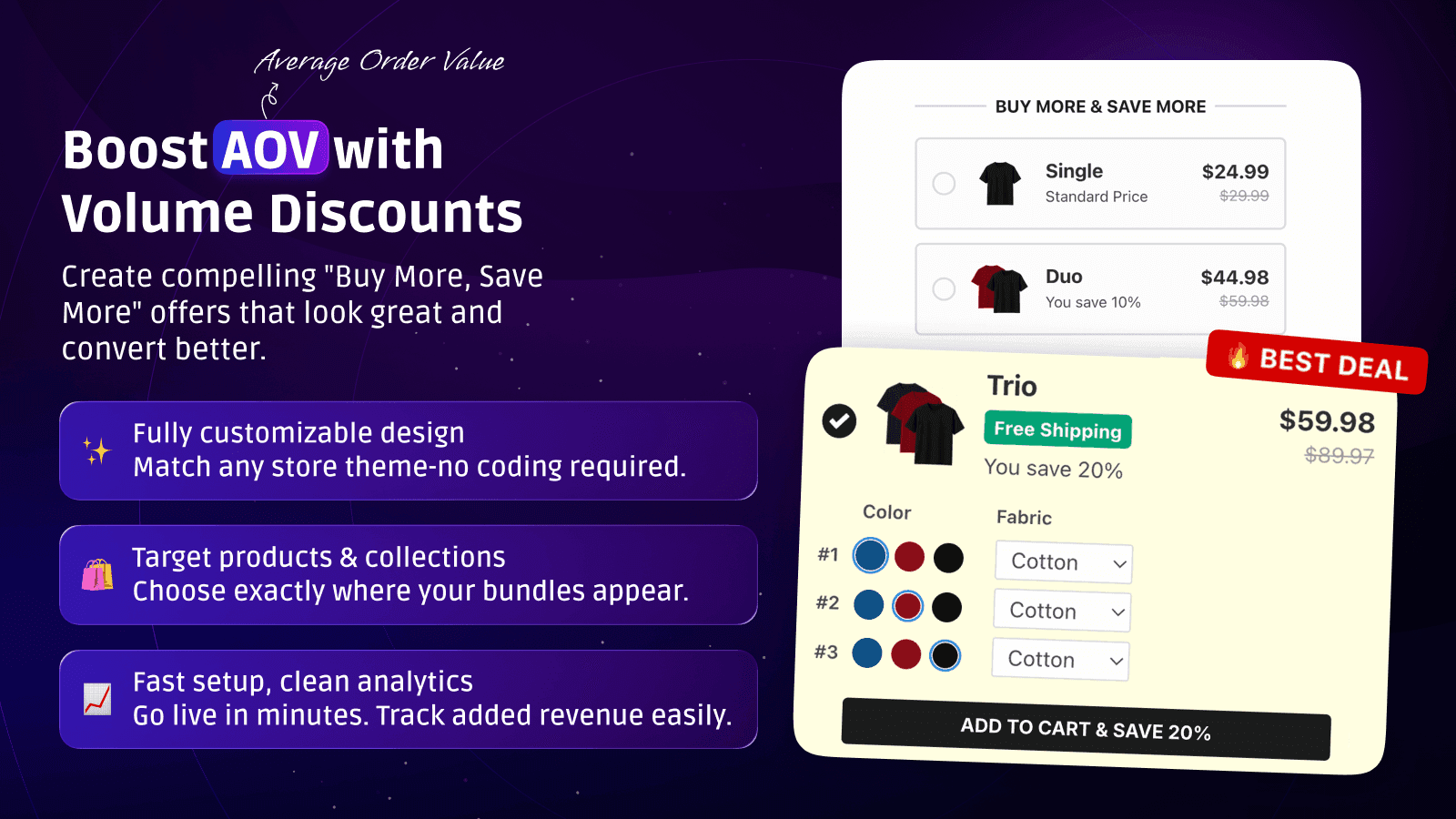 Increase your AOV with volume discounts and quantity breaks
