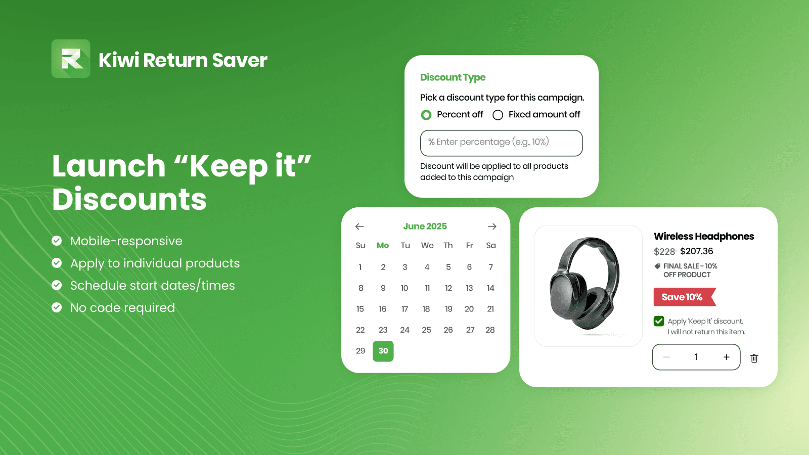 Offer Final Sale Discount as "Keep it" waiving right to return