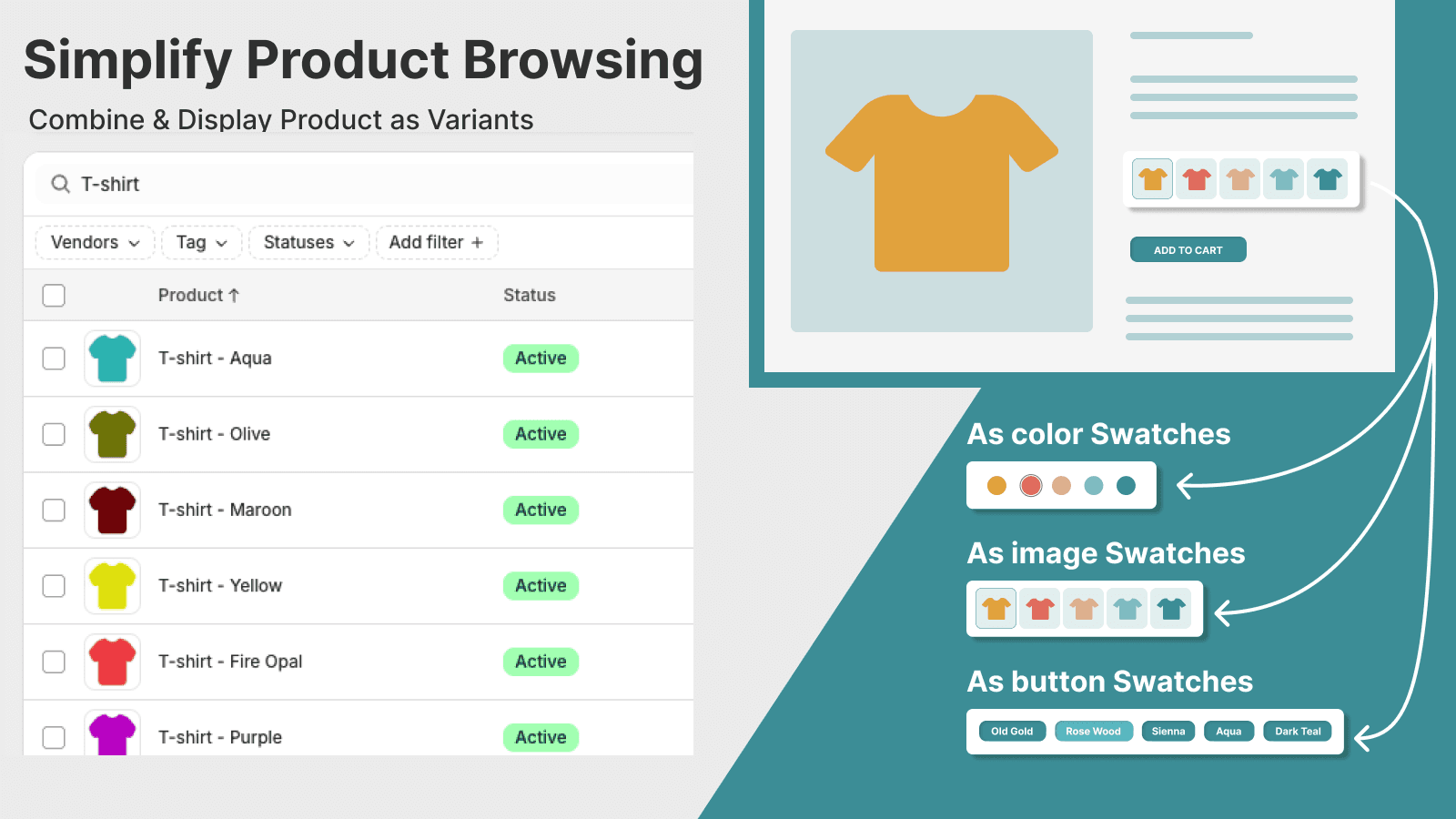 separate products and re-design variant picker