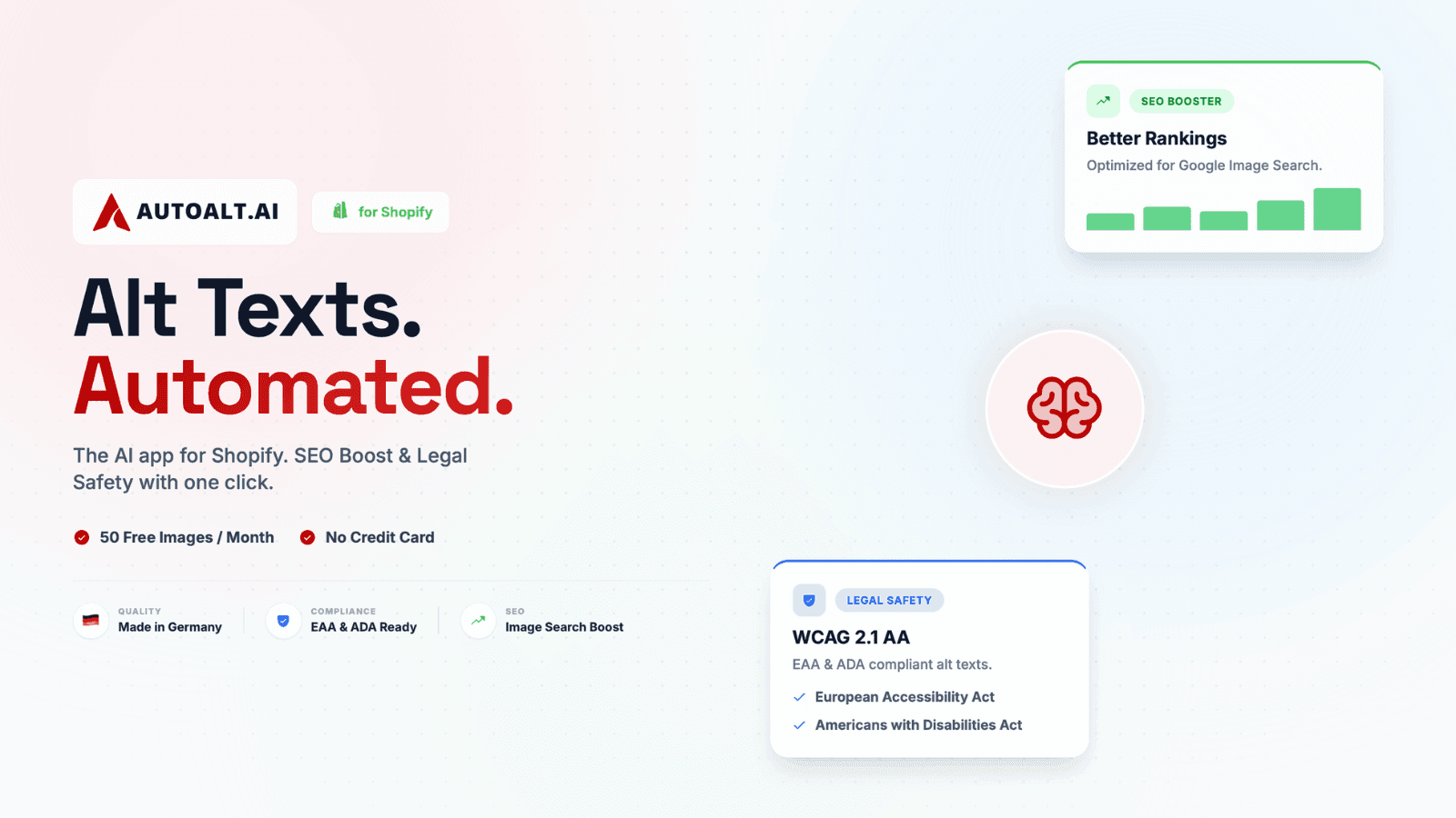 AutoAlt.ai for Shopify banner showcasing automated AI-generated
