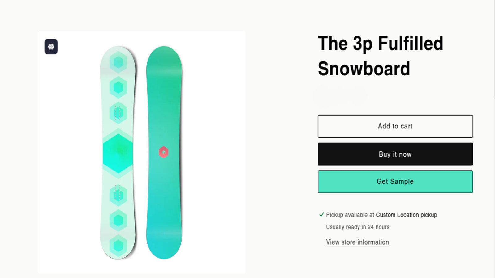 Get A Sample button on product page