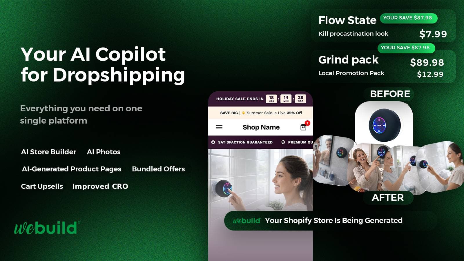 Webuild creates Shopify stores in minutes
