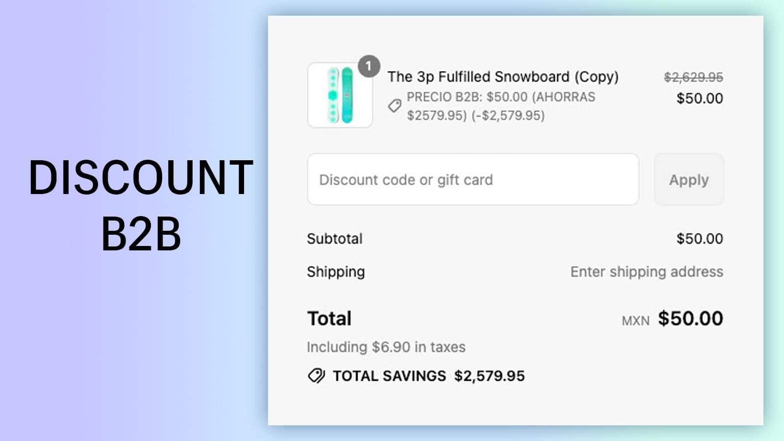 Resumen de descuento B2B Shopify. DISCOUNT B2B