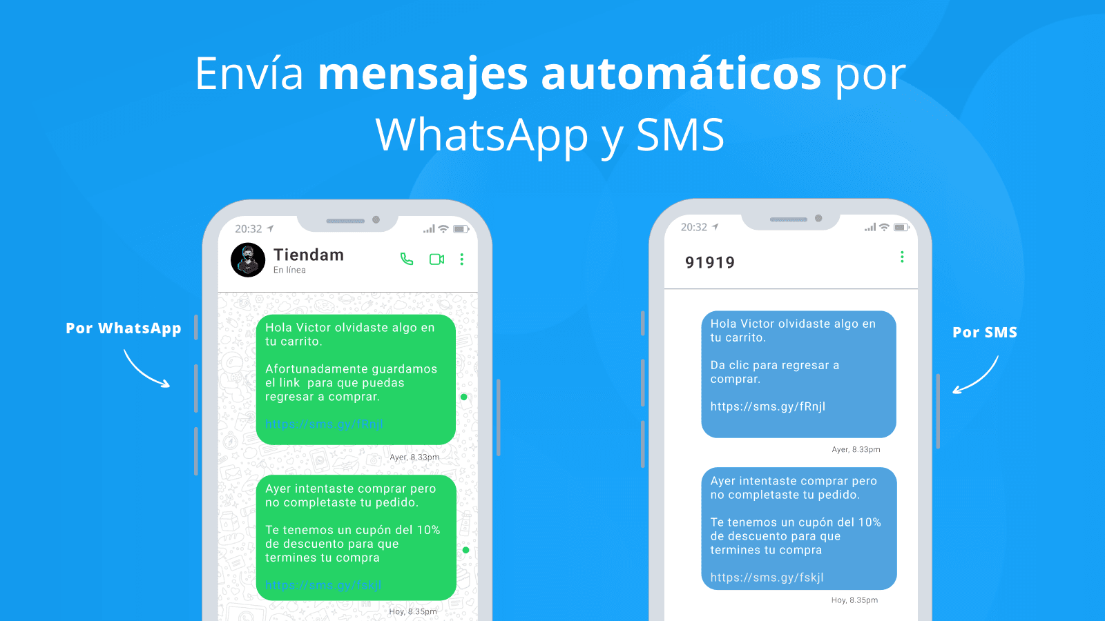 Envía mensajes automáticos por WhatsApp y SMS