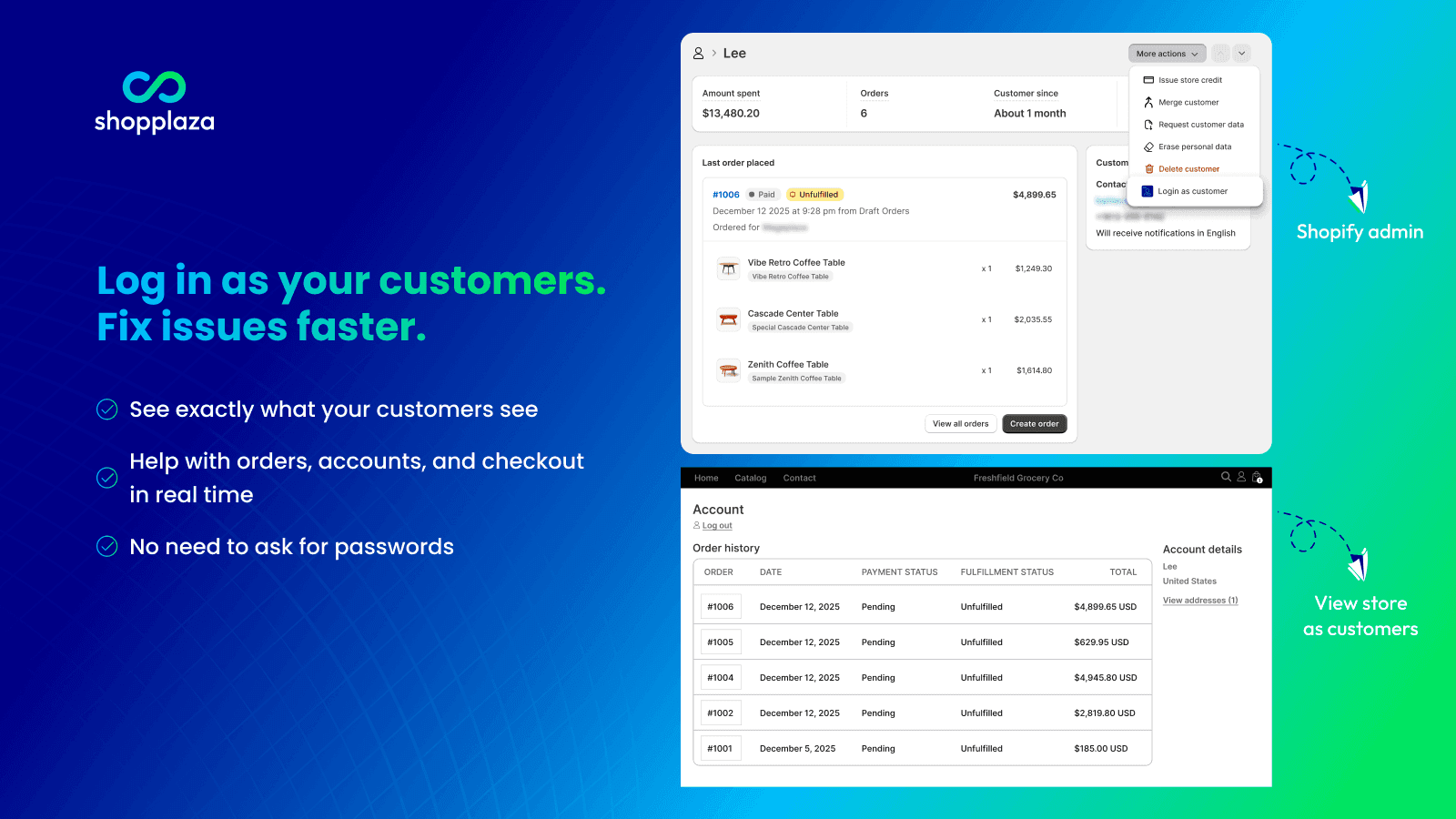 SP Login As Customer