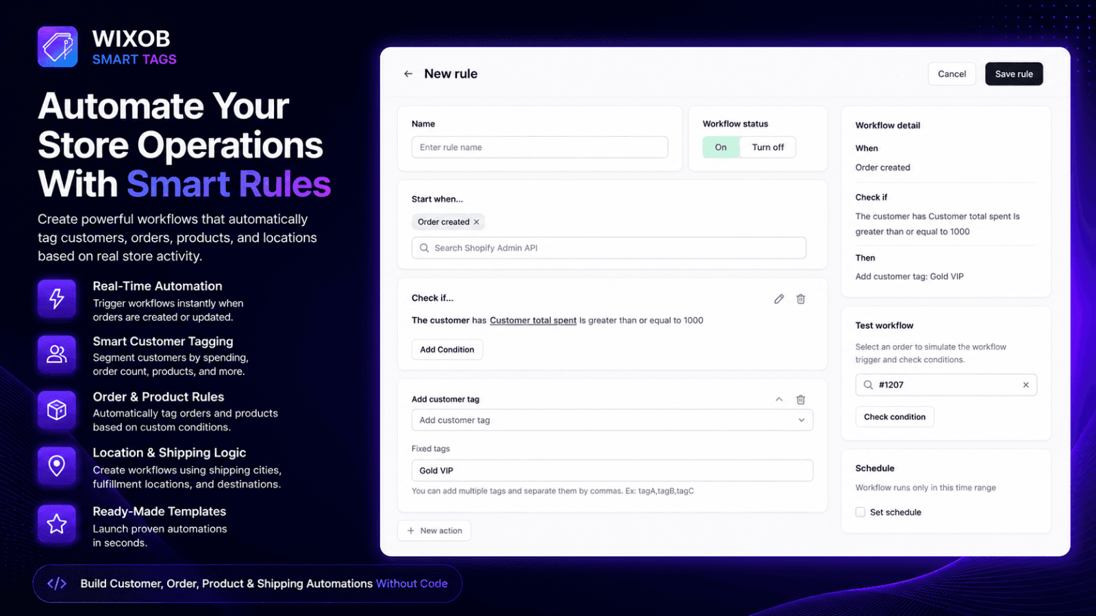 Create automation rules with conditions and smart tagging