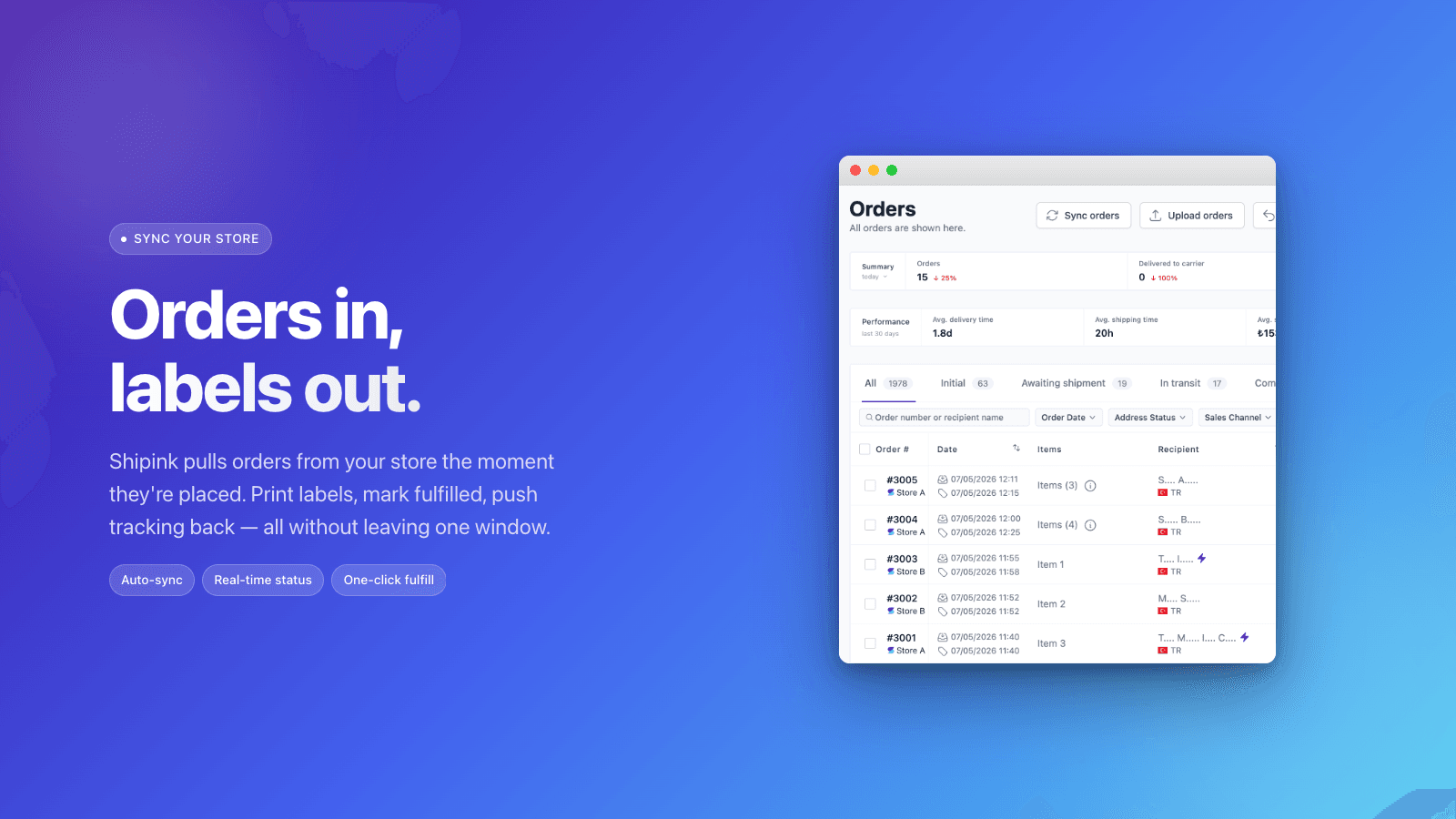 Order sync