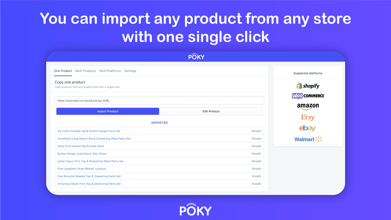 Import one product - User Interface