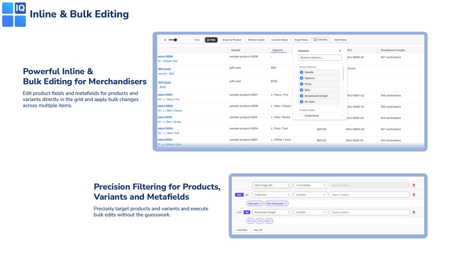 Commerce Dash CatalogIQ Bulk Editor