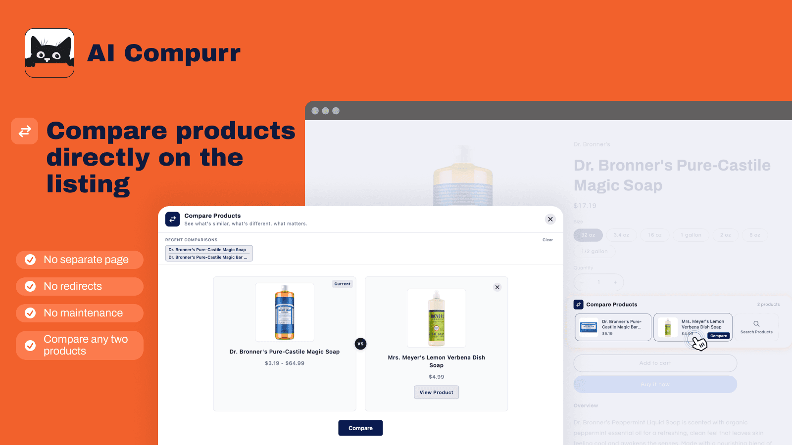 AI Compur comparison side by side and theme blocks