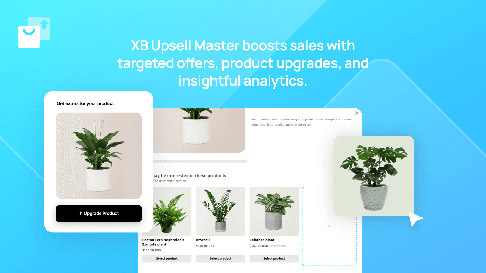 Boosts sales with add-ons, pop-ups, upgrade