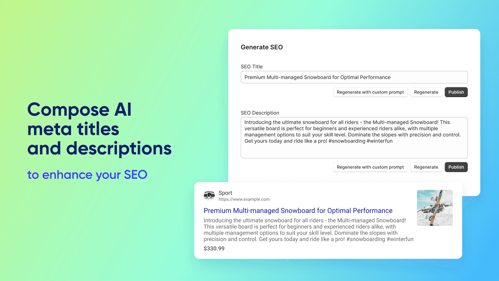 Create meta descriptions and meta titles with ChatGPT - MagicAI