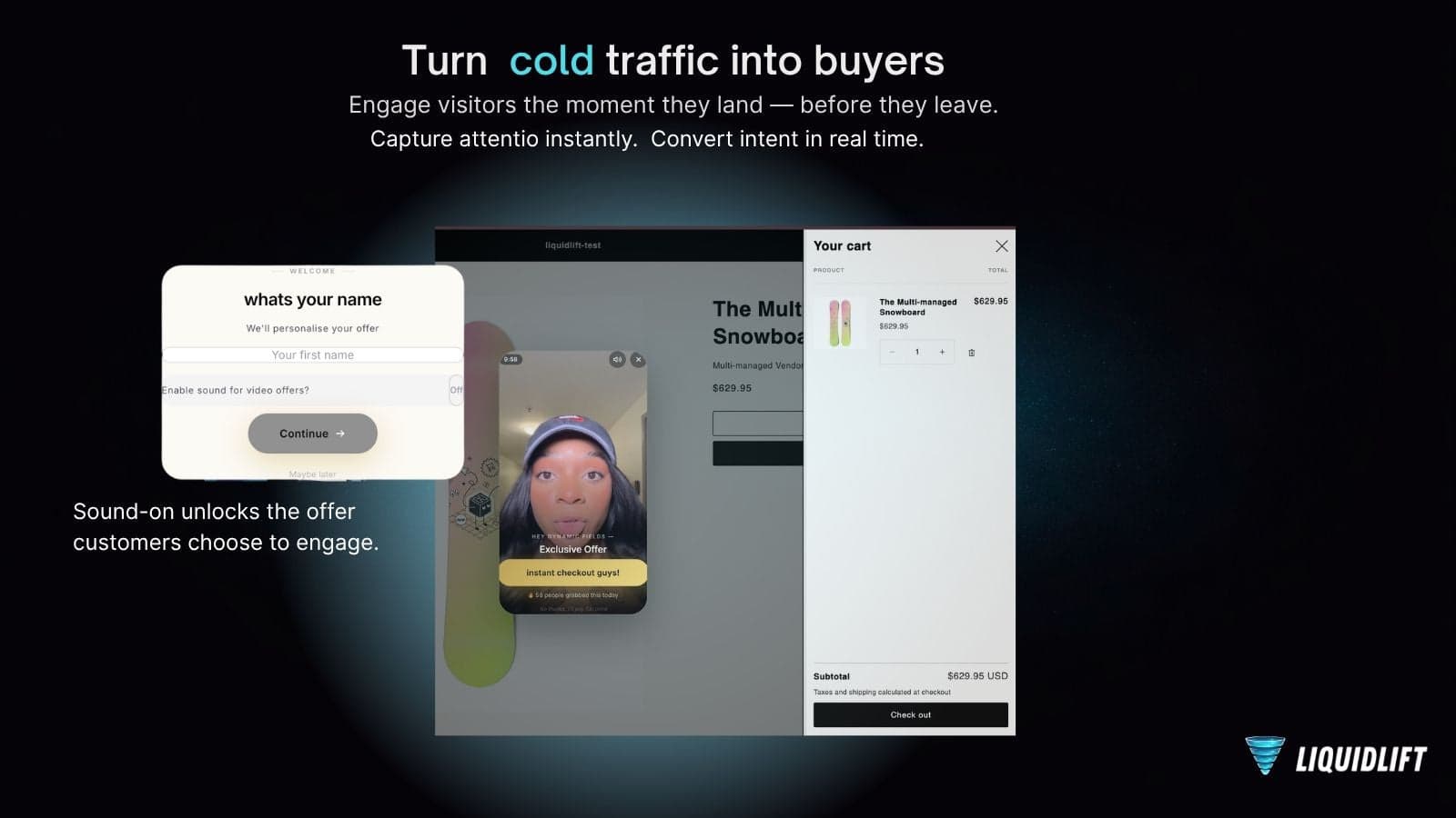 AI video overlay converts visitors into buyers in real time