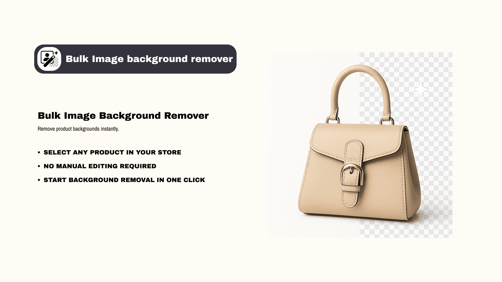 App interface showing product selection for background removal