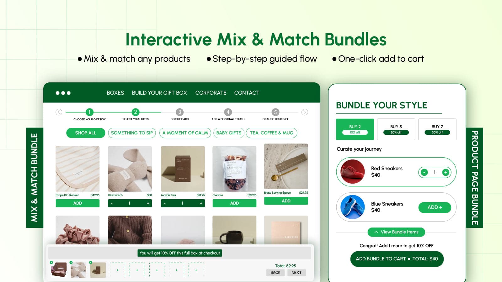 Shopify bundle builder app with mix and match products