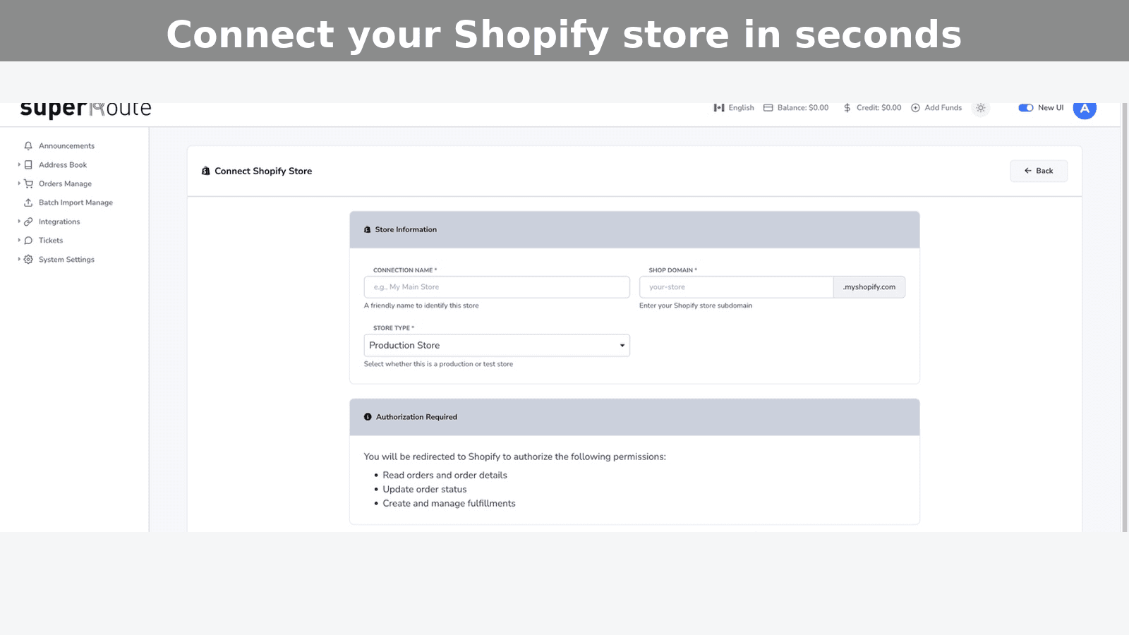 Connect your Shopify Store easy