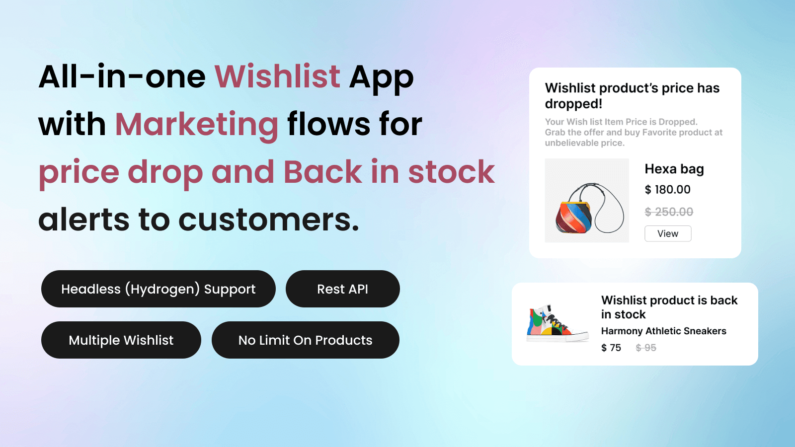 wishlist with price alerts with shopify flow