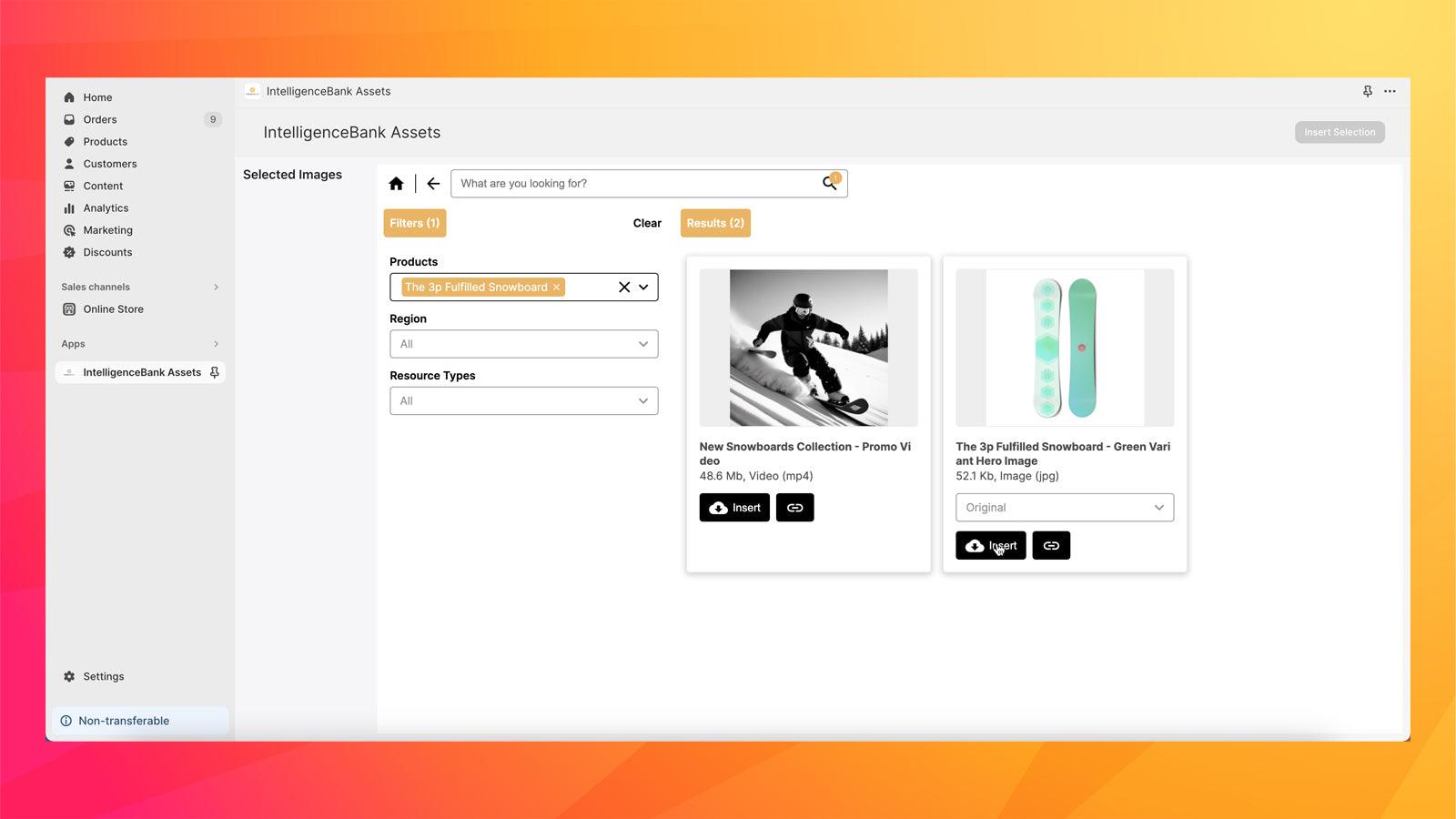 Easily find & attach your approved assets to products in Shopify