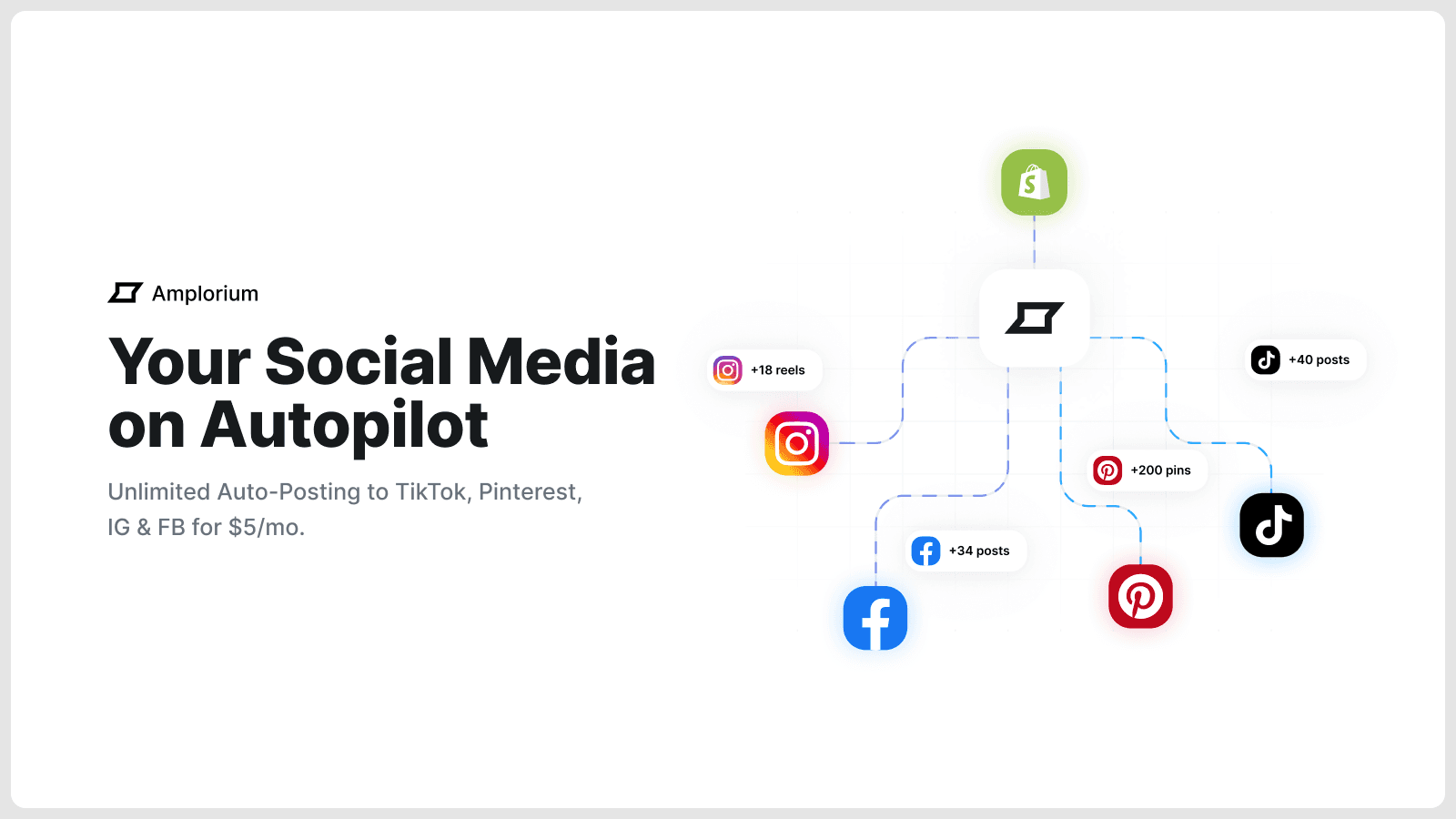 Unlimited Auto-Posting to TikTok, Pinterest, IG & FB for $5/mo.