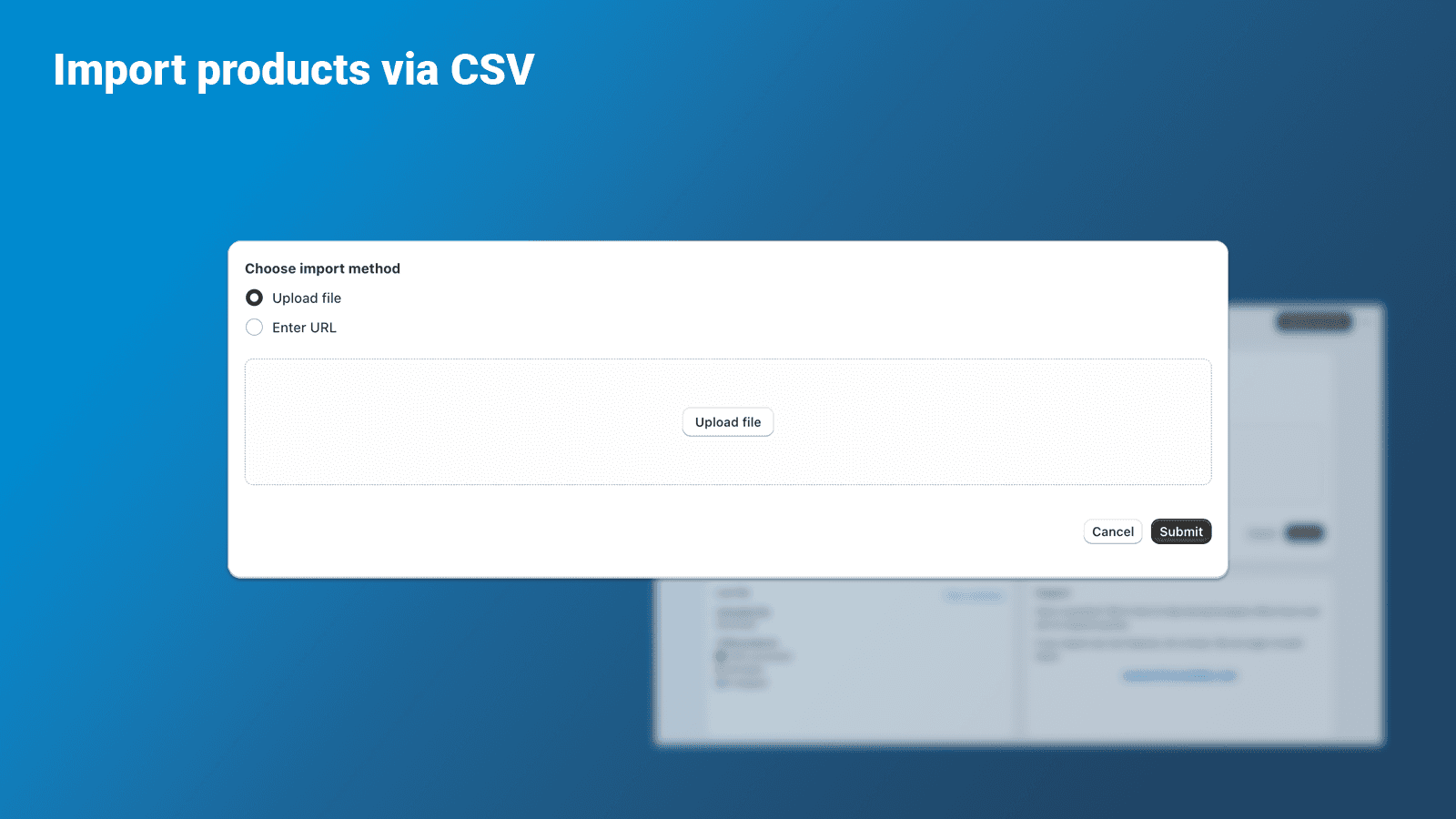 Import products via CSV