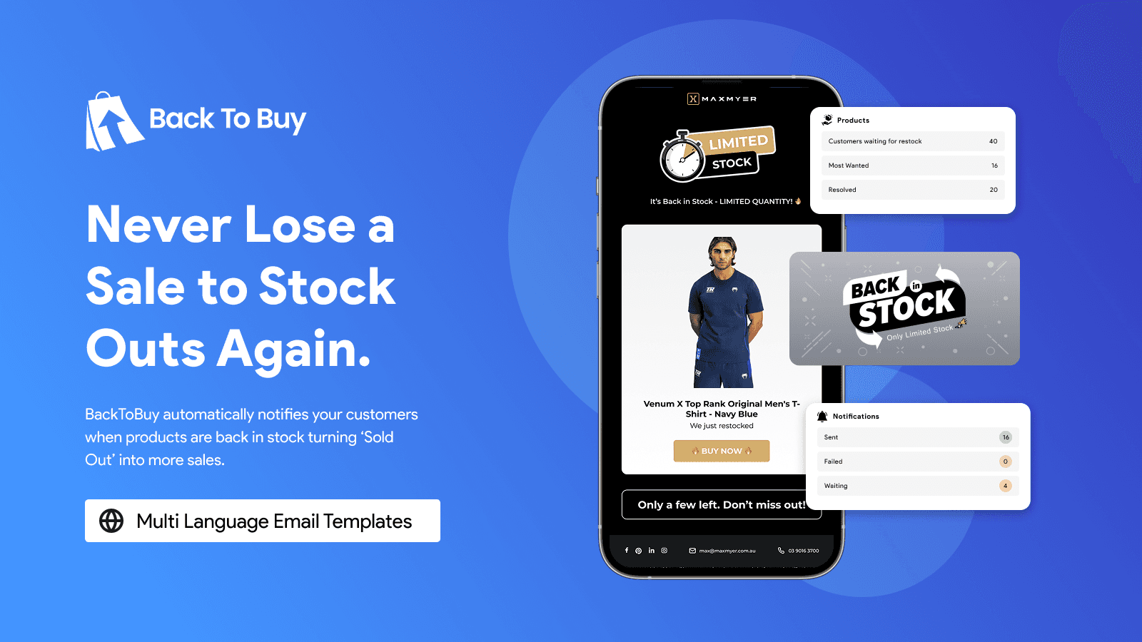 Back To Buy - Shopify Restock Notification App