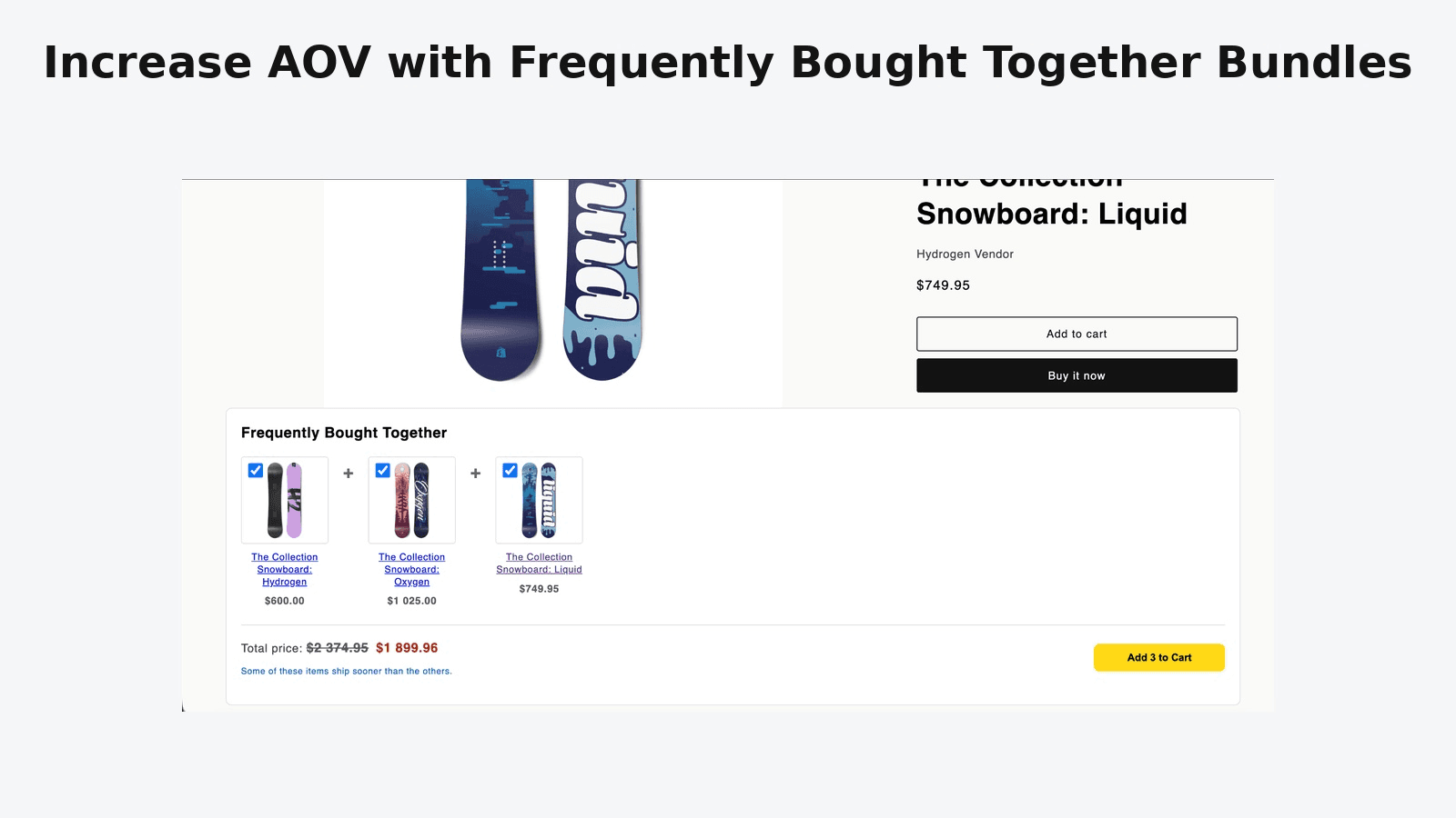 Increase AOV with Frequently Bought Together and Upsells App