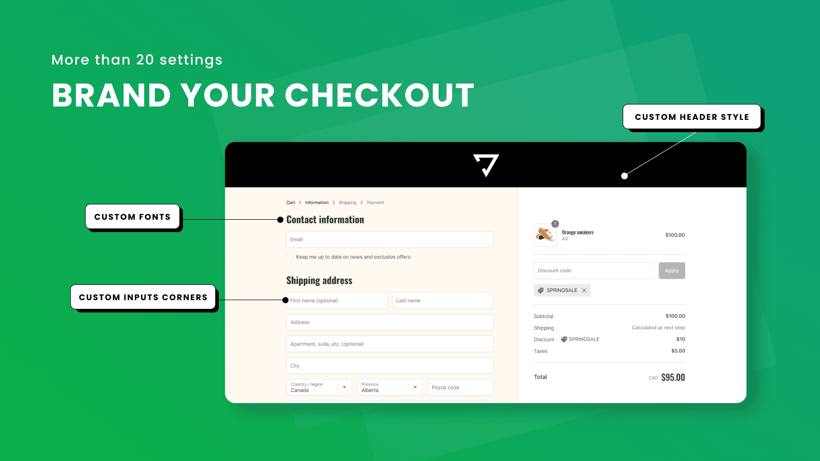 Brand checkout page