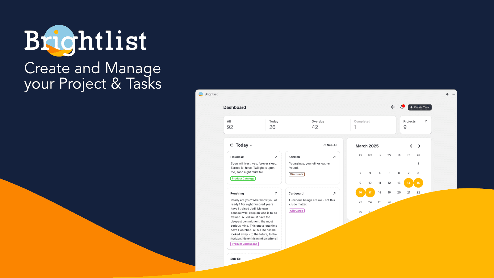 Create and Manage your Project & Tasks
