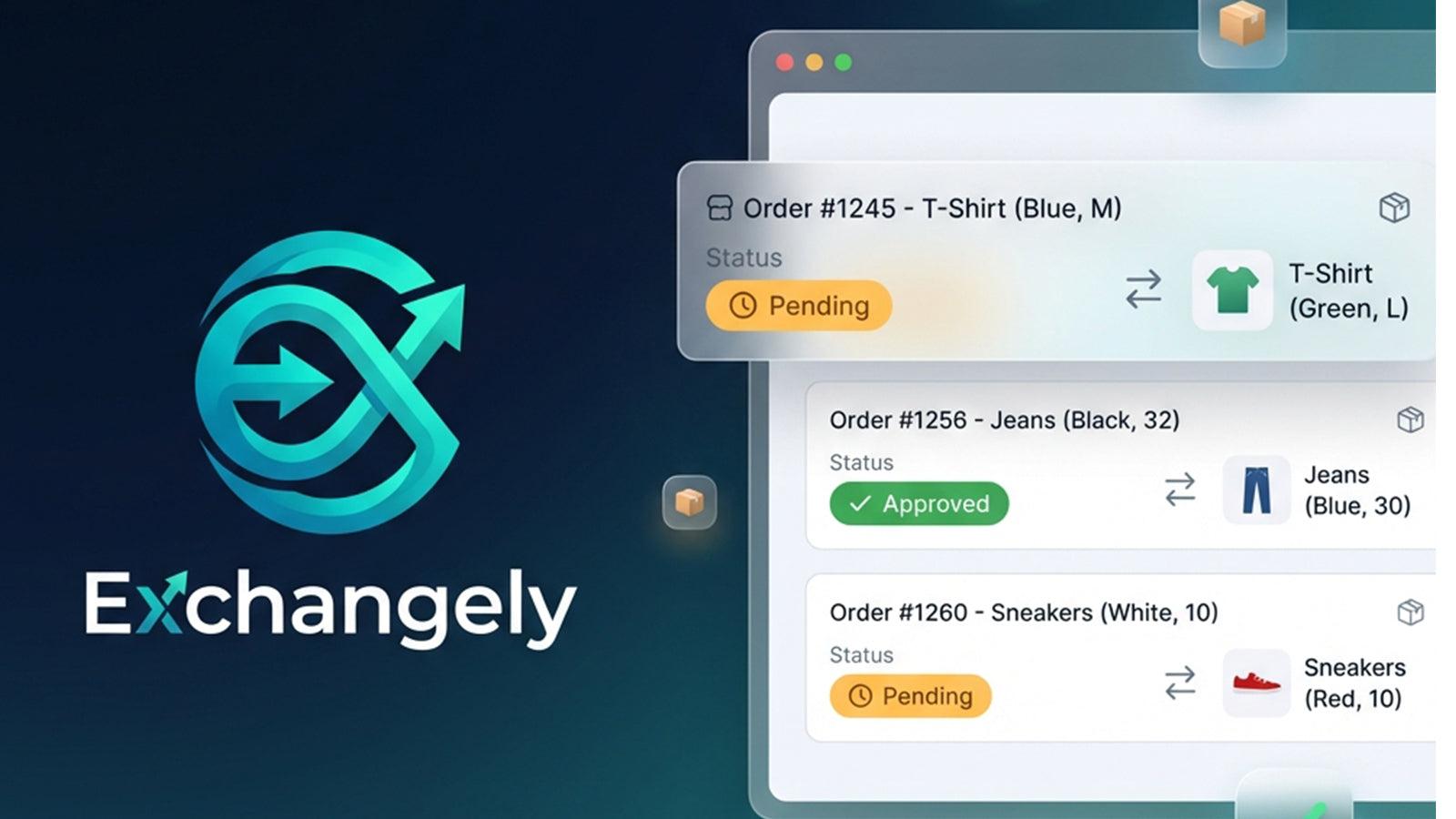 Dashboard managing customer return and exchange requests