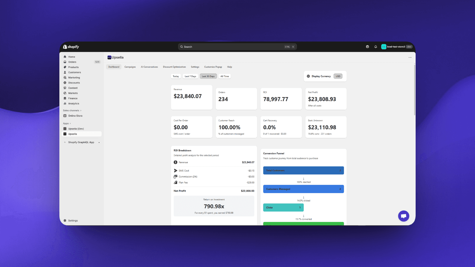 Send targeted Upsells through text messages