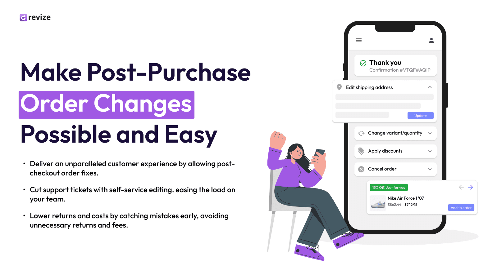Post-purchase order edits for improved customer experience
