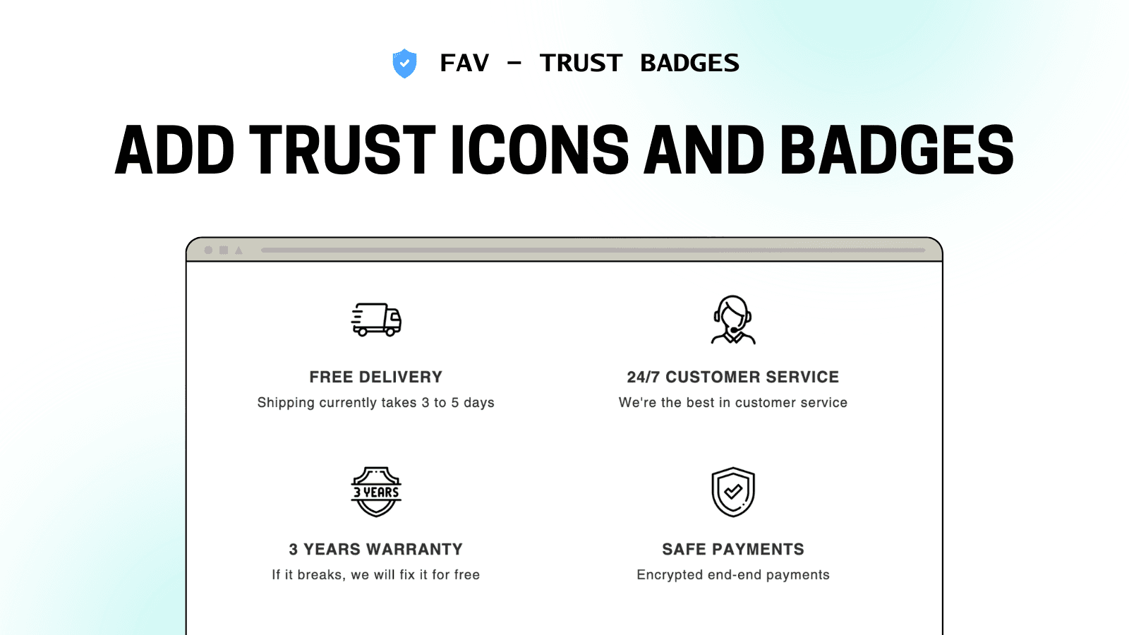 Add trust icons and badgse