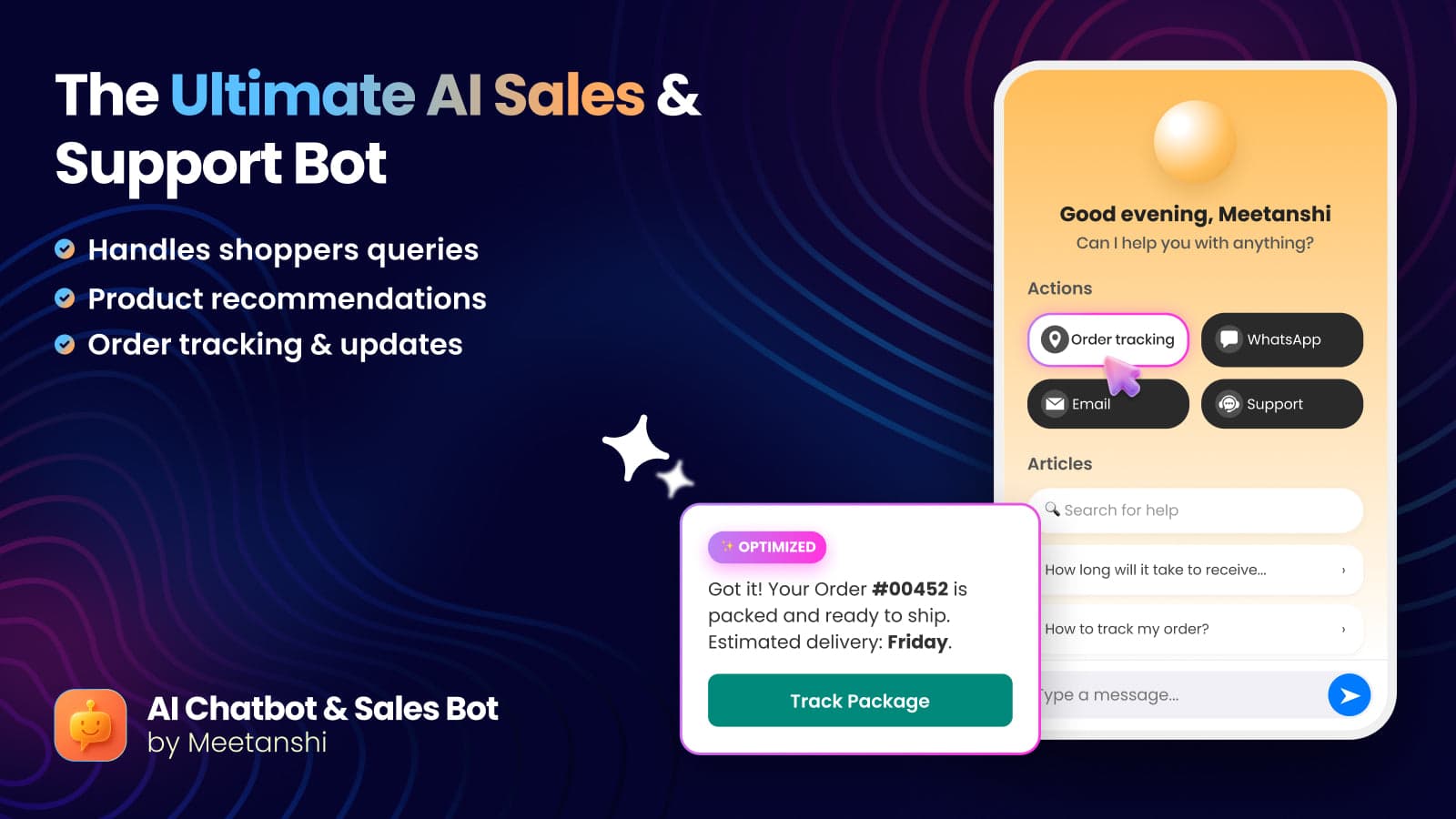 AI Chatbot for Sales, Support & Order Tracking