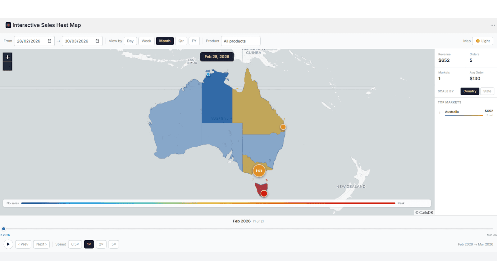 Interactive Sales Heatmap