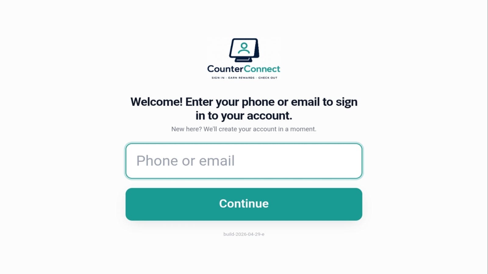 Tablet Welcome Screen
