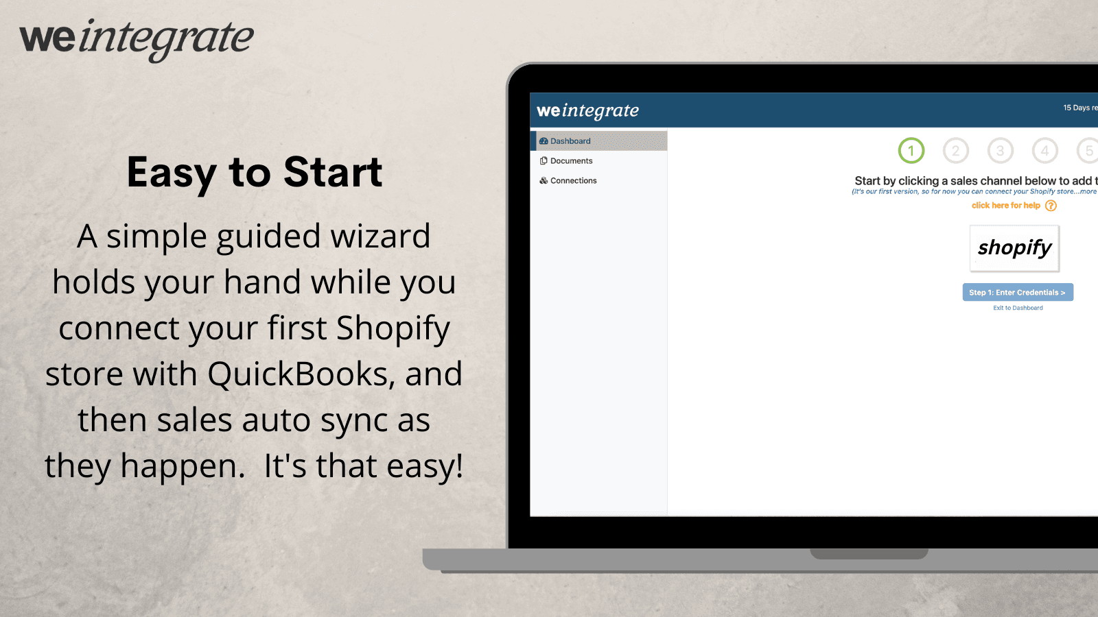 WeIntegrate Wizard Guides You Through an Easy Startup