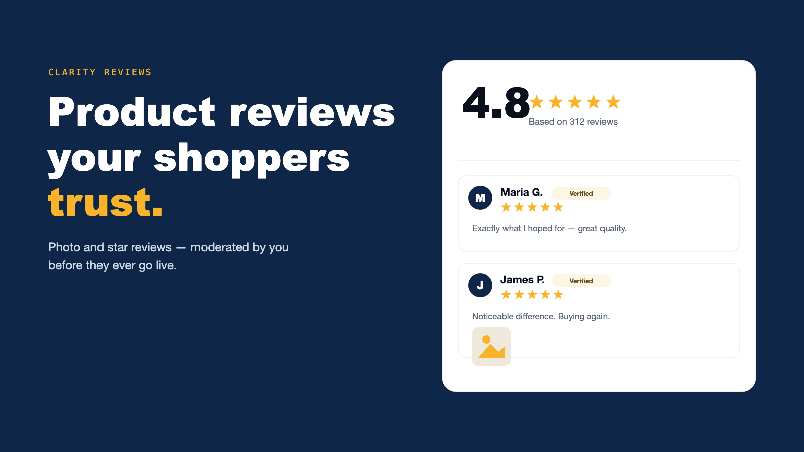 Product review widget with star ratings and customer reviews
