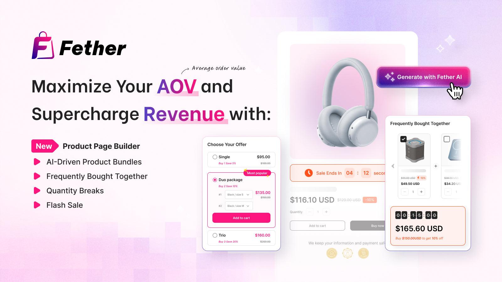 Boost AOV: AI Bundle, Frequently Bought Together, Quantity Break