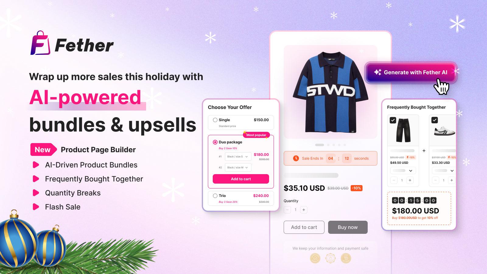 Boost AOV: AI Bundle, Frequently Bought Together, Quantity Break