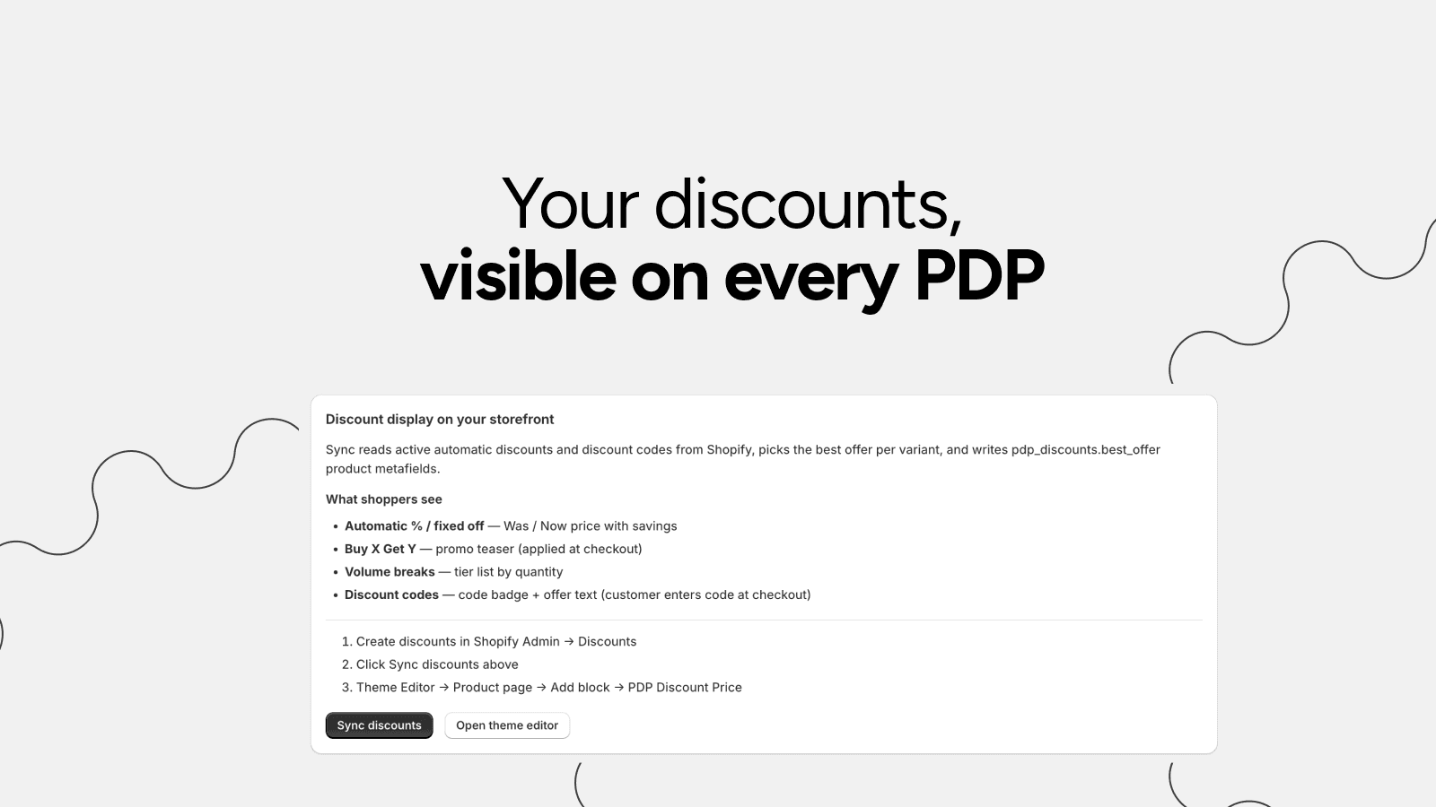 Your discounts, visible on every PDP