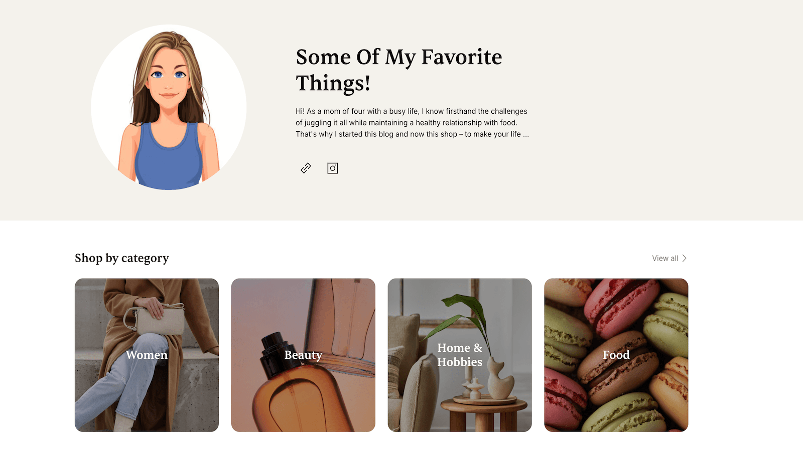 A creator-owned shop featuring products