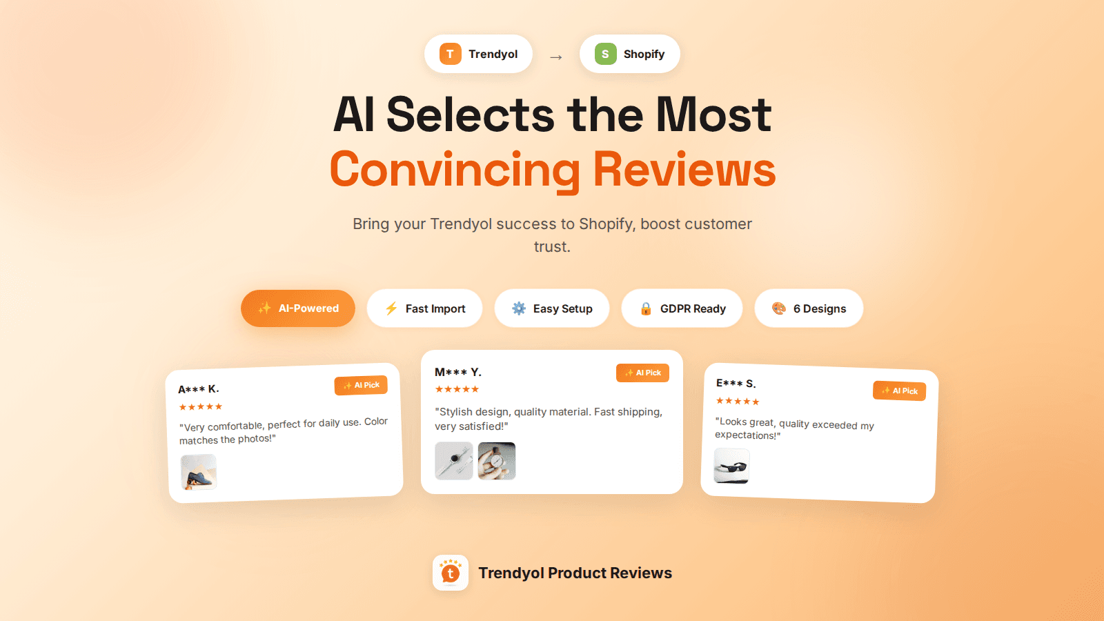 AI-powered Trendyol product reviews for Shopify